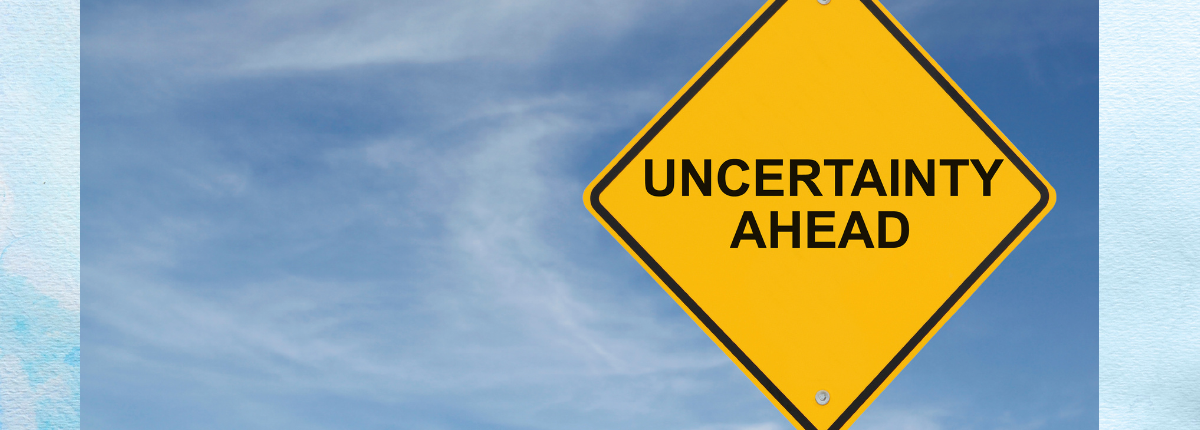 sign showing the word uncertainty